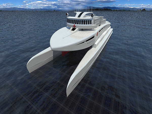 Frédéric Wetzel Architecte. Navire hopital. Hopital boat. Medical boat. Architecte naval