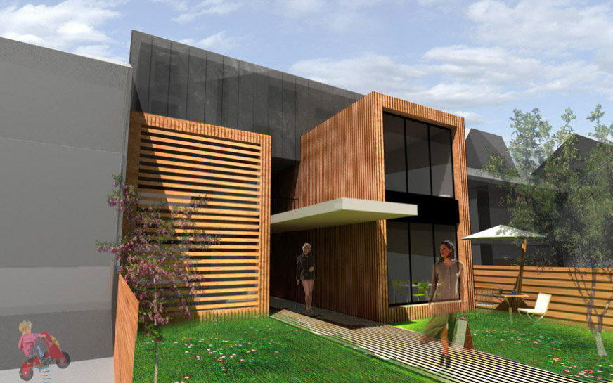 Immeuble neuf région parisienne. Architecte Paris. Architecte immeuble. Immeuble contemporain. Architecte petit immeuble