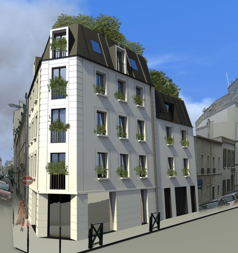 Immeuble neuf architecte. Architecte Paris. Frédéric Wetzel Architecte. Transformation immeuble architecte Paris.