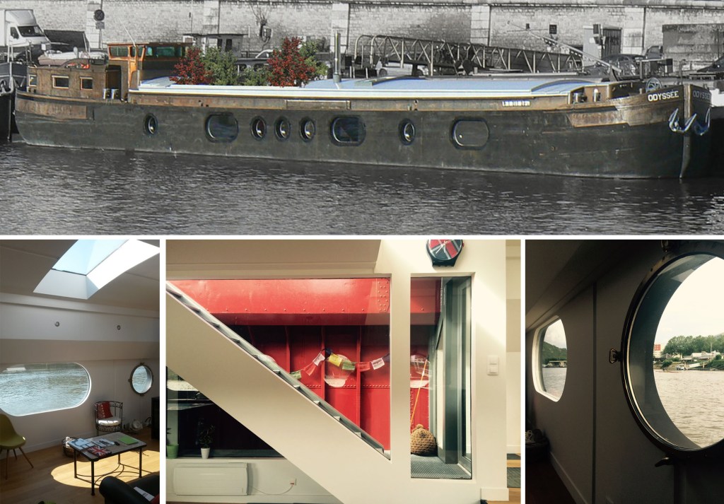Péniche Rouen. Transformation péniche. Architecte péniche. Architecte Paris.