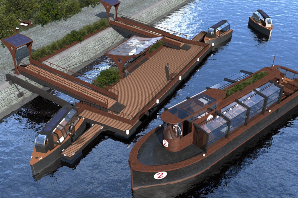 Frédéric Wetzel Architecte. Architecte naval. Barge flottante. Architecte bateaubus. Navire transport passager. Architecte Paris