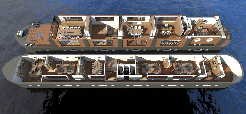 Péniche bureaux. Architecte péniche. Architecte naval. Péniche asnières architecte. Transformation péniche. Espace coworking architecte. Transformation péniche bureaux.