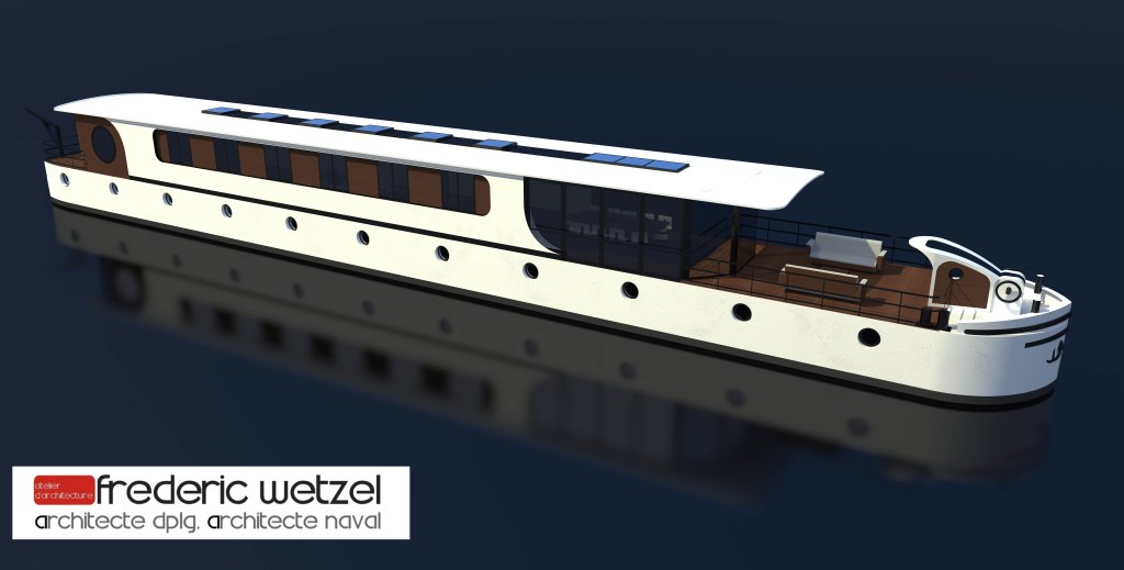 Création péniche bureaux Asnières sur Seine